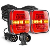 MICTUNING LED Achterlicht Set voor Anhänger - 7,5M Kabel, 2 Stekkers, E-keurmerk