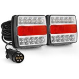 MICTUNING LED Achterlicht Set voor Anhänger - 7,5M Kabel, 2 Stekkers, E-keurmerk