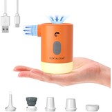 FLEXTAILGEAR Elektrische luchtpomp Max Pump 2 Pro Draagbaar 4,5 kPa met oplaadbare 3600 mAh batterij, inflator met verstelbare campinglantaarn voor zwembadzwemmers Luchtbed Luchtmatras Zwemring Oranje