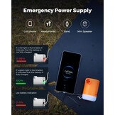 FLEXTAILGEAR Elektrische luchtpomp Max Pump 2 Pro Draagbaar 4,5 kPa met oplaadbare 3600 mAh batterij, inflator met verstelbare campinglantaarn voor zwembadzwemmers Luchtbed Luchtmatras Zwemring Oranje