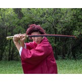 Cosplay-zwaard, bamboe, anime, geïnspireerd op de katana's uit Daemon Slayer, 105 cm, hoofdrolspelers Hashira, een verscheidenheid aan stijlen (katanazwaard van Yoriichi Tsugikuni, JT10672)