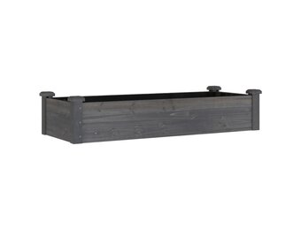 vidaXL Plantenbak verhoogd met voering 120x45x25 cm vurenhout grijs