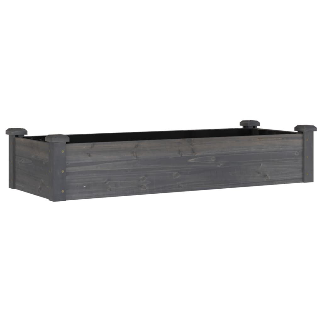 vidaXL Plantenbak verhoogd met voering 120x45x25 cm vurenhout grijs