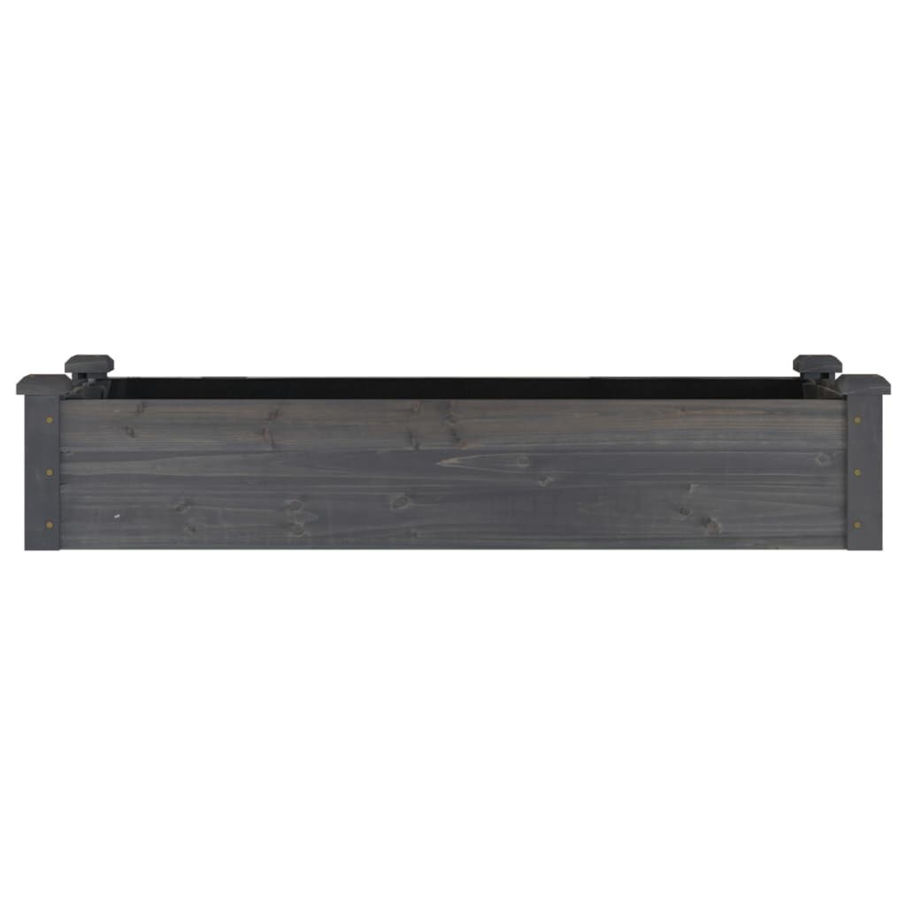 vidaXL Plantenbak verhoogd met voering 120x45x25 cm vurenhout grijs