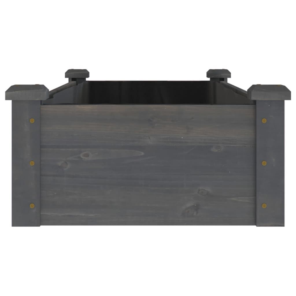vidaXL Plantenbak verhoogd met voering 120x45x25 cm vurenhout grijs