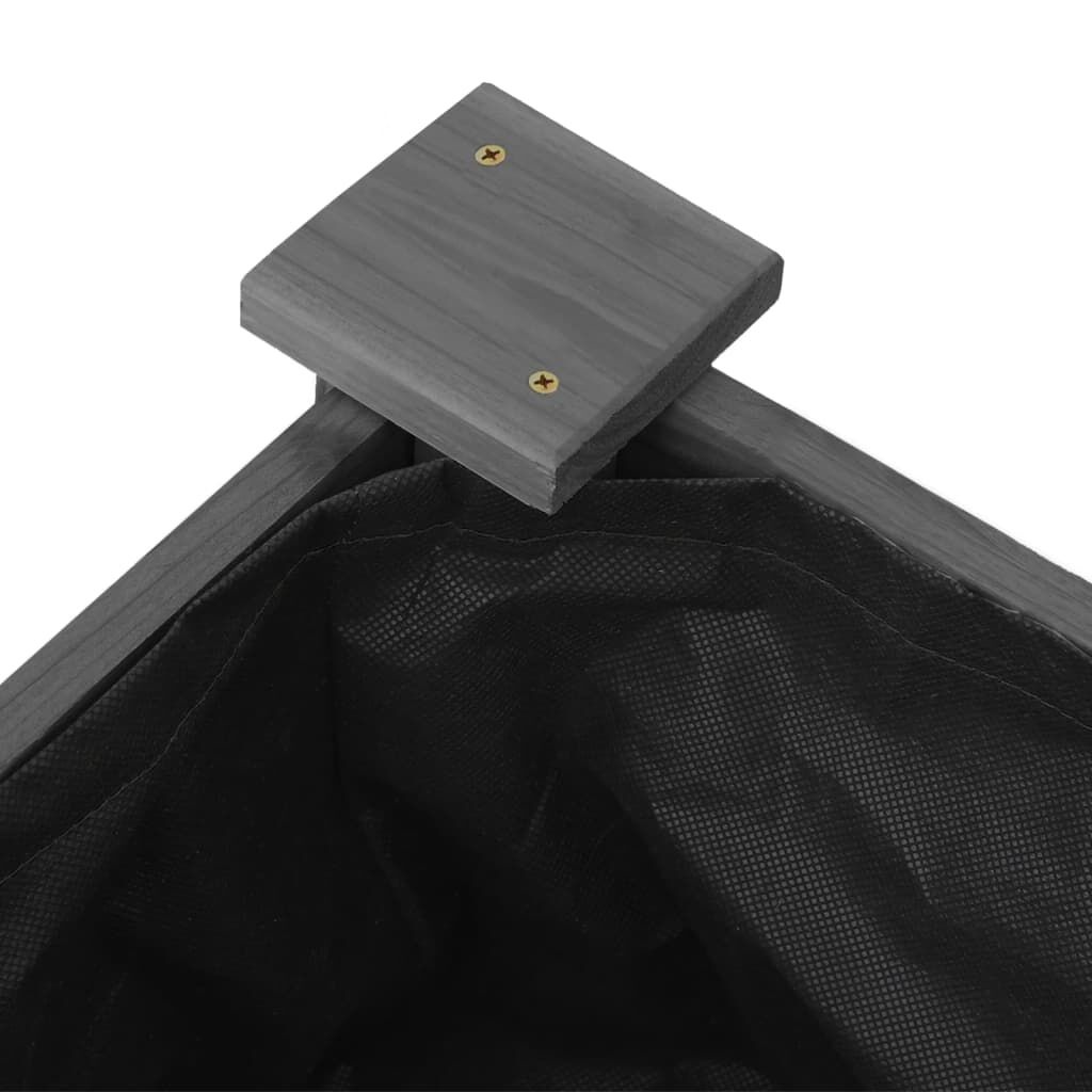 vidaXL Plantenbak verhoogd met voering 120x45x25 cm vurenhout grijs