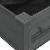 vidaXL Plantenbak verhoogd met voering 120x45x25 cm vurenhout grijs