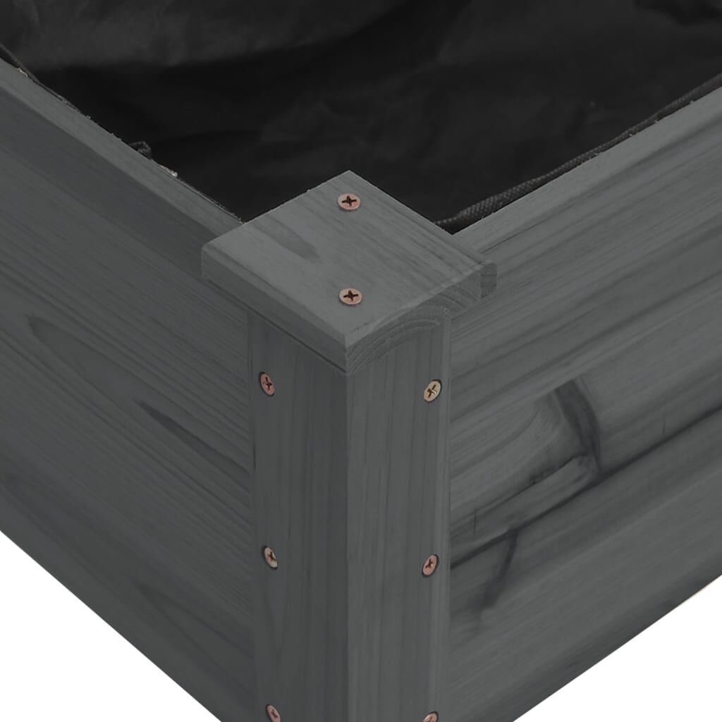 vidaXL Plantenbak verhoogd met voering 120x45x25 cm vurenhout grijs
