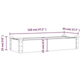 vidaXL Plantenbak verhoogd met voering 120x45x25 cm vurenhout grijs