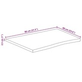 vidaXL Tafelblad met natuurlijke rand 80x60x2,5 cm massief mangohout