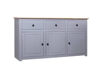 vidaXL Dressoir Panama Range 135x40x80 cm massief grenenhout grijs