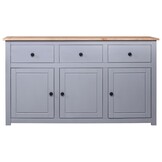 vidaXL Dressoir Panama Range 135x40x80 cm massief grenenhout grijs