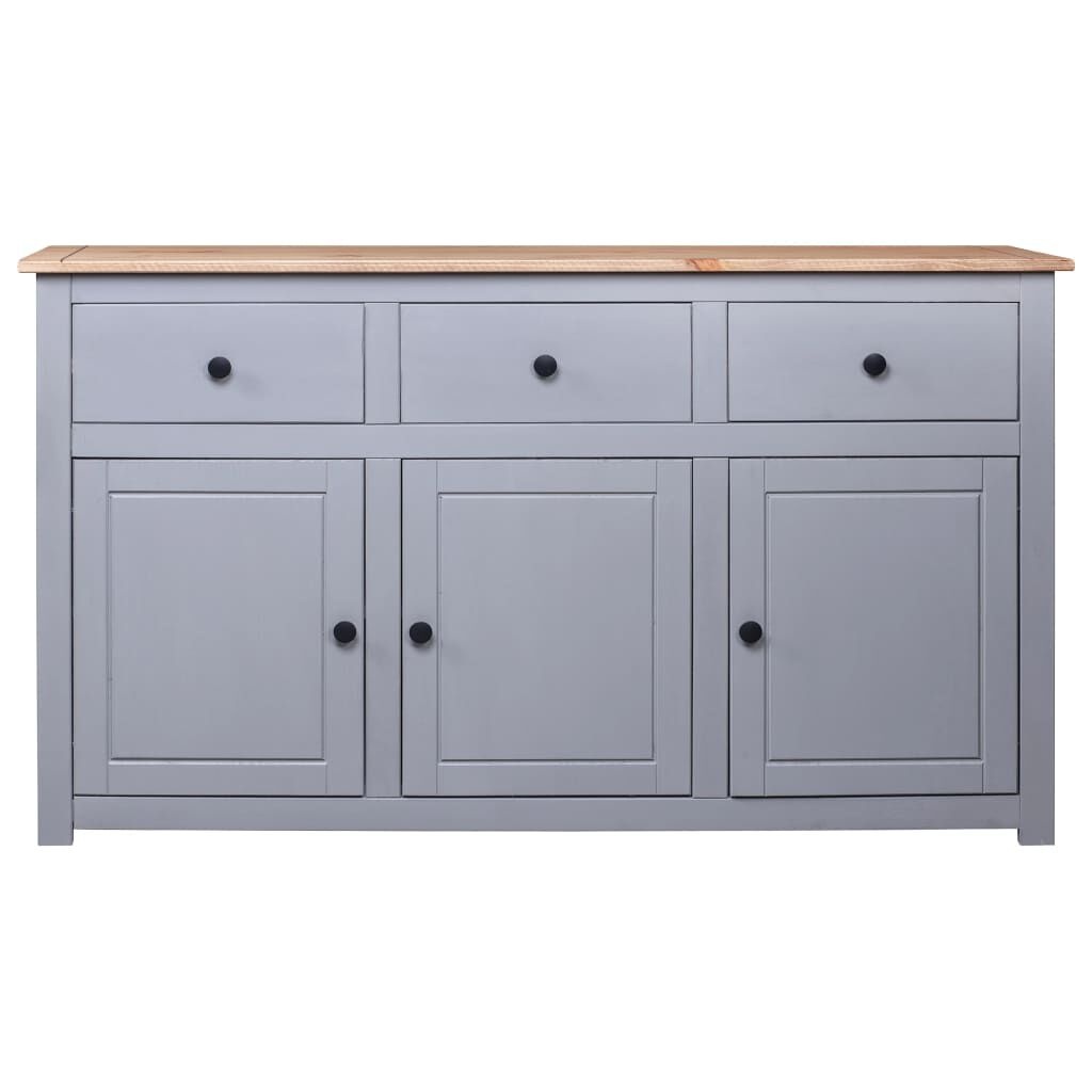 vidaXL Dressoir Panama Range 135x40x80 cm massief grenenhout grijs