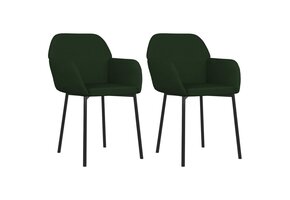 Eetkamerstoelen fluweel donkergroen - 2 stuks - 47% korting