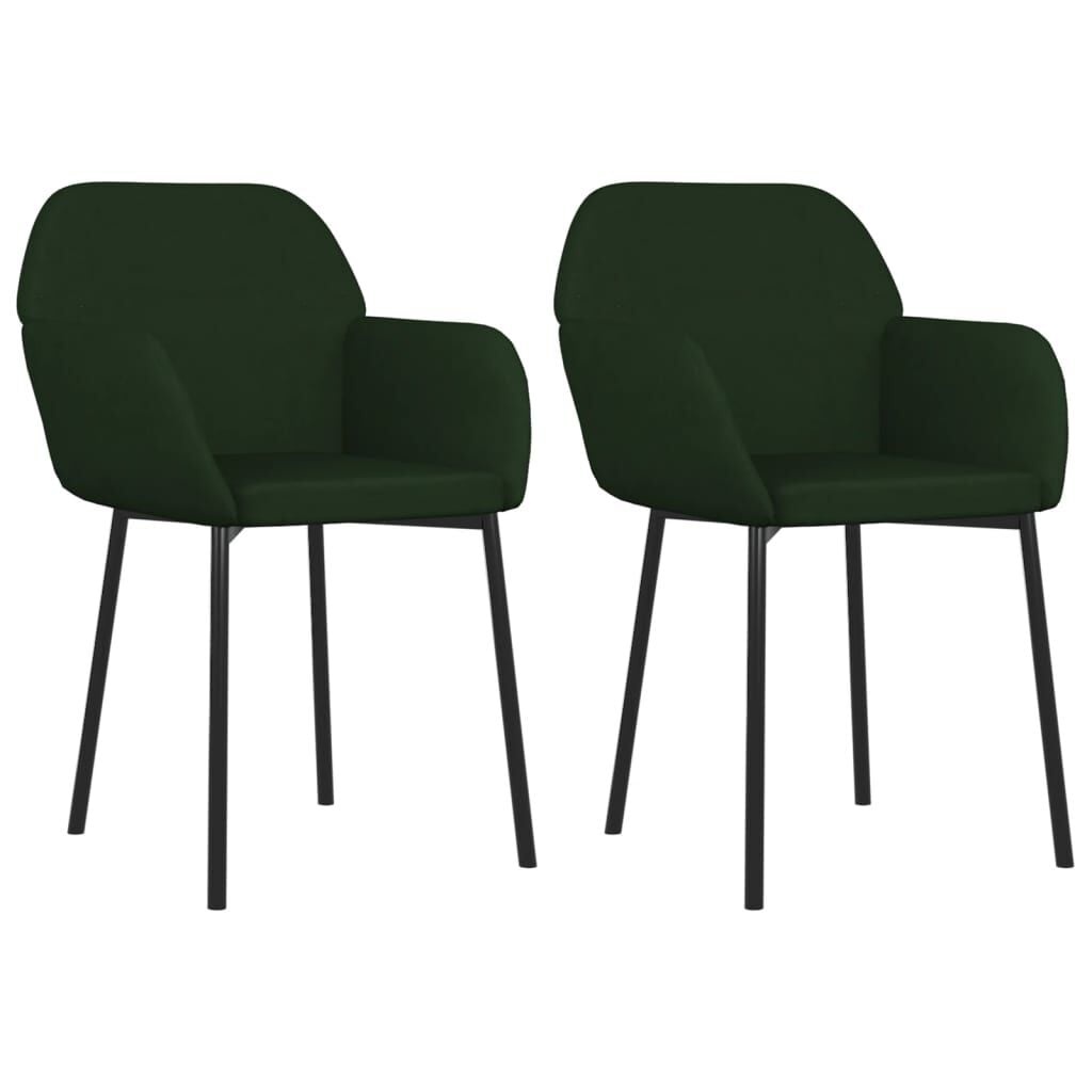 2x Donkergroene Fluwelen Eetkamerstoelen (61% korting)
