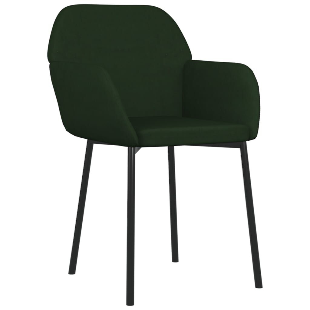 vidaXL Eetkamerstoelen 2 st fluweel donkergroen