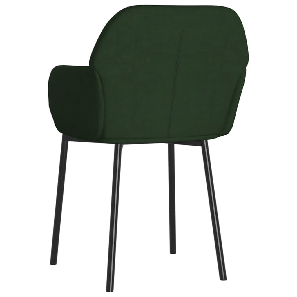2x Donkergroene Fluwelen Eetkamerstoelen (61% korting)