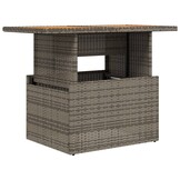 vidaXL Tuintafel 100x55x73 cm poly rattan en acaciahout grijs