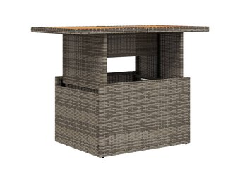 vidaXL Tuintafel 100x55x73 cm poly rattan en acaciahout grijs