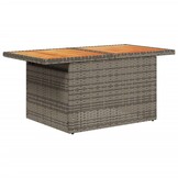 vidaXL Tuintafel 100x55x73 cm poly rattan en acaciahout grijs