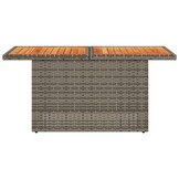 vidaXL Tuintafel 100x55x73 cm poly rattan en acaciahout grijs