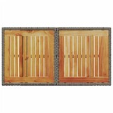 vidaXL Tuintafel 100x55x73 cm poly rattan en acaciahout grijs