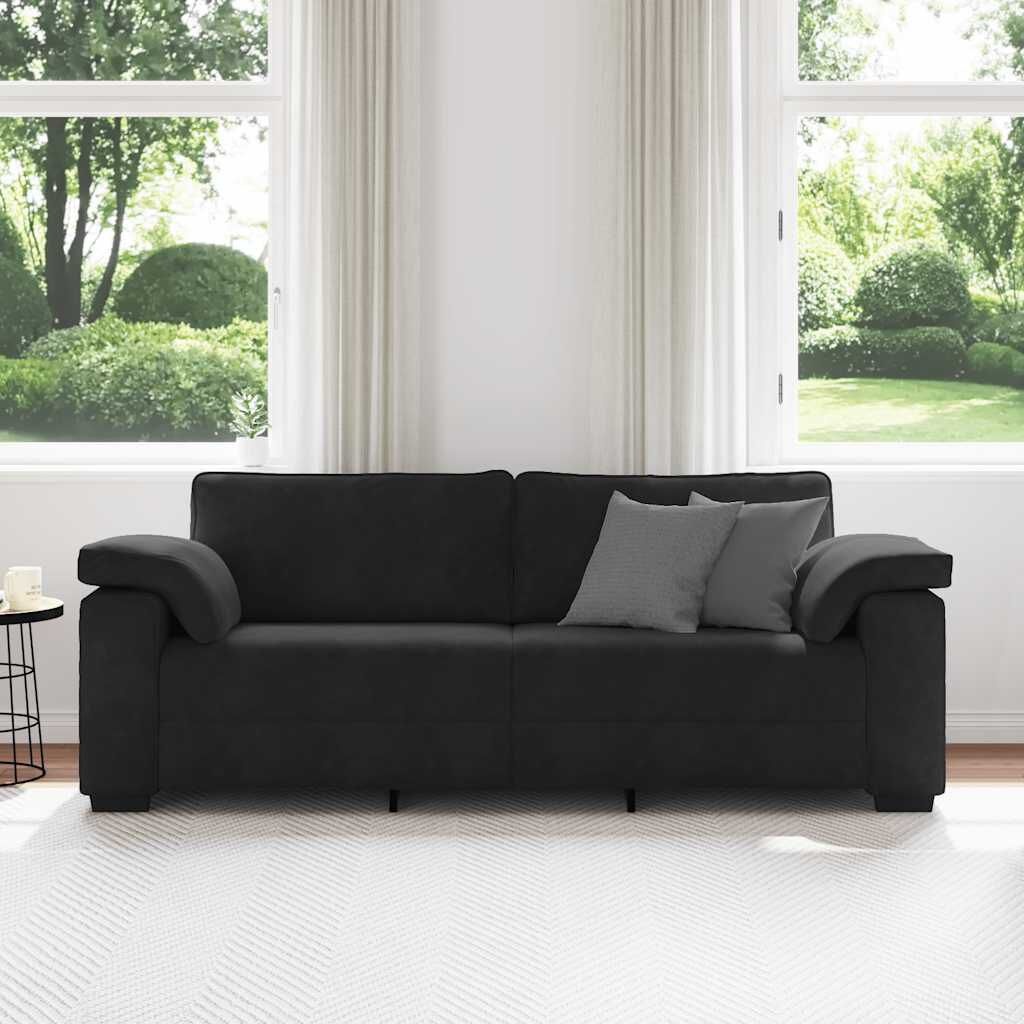 vidaXL 3-zitsbank 178 cm fluweel zwart