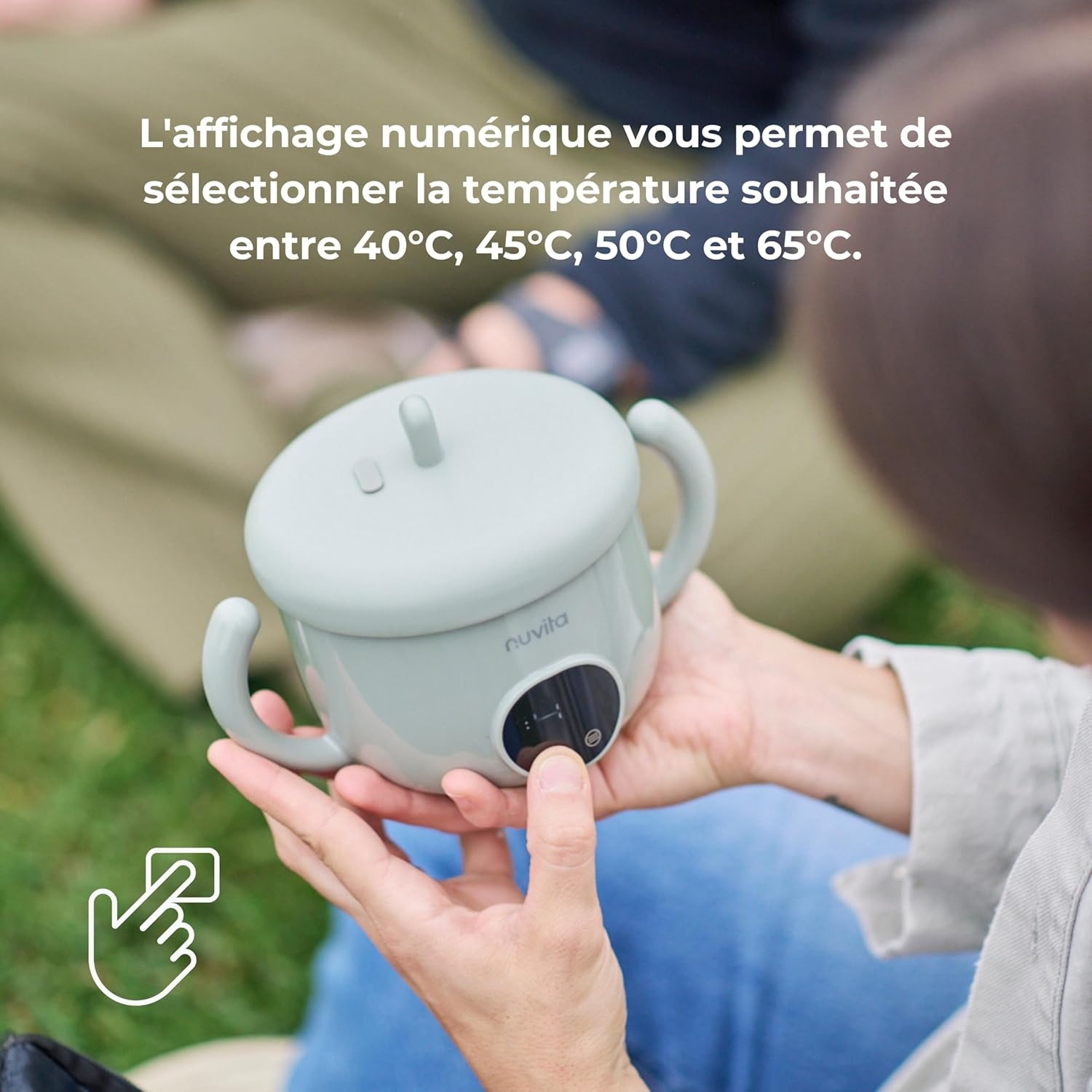 Nuvita Pappa'n'Go Draagbare Babyvoedingverwarmer 470 ml - Saliegroen