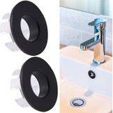 2x Overloopring Zwart Mat - Ringen voor Wastafel (22-24mm) - 76% Korting