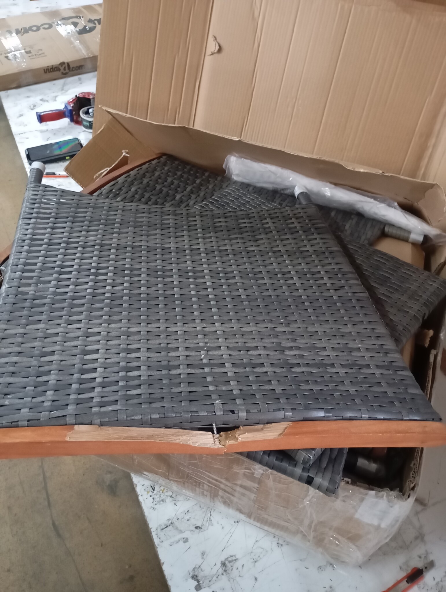 vidaXL Tuinstoelen 2 st verstelbaar met kussens poly rattan grijs