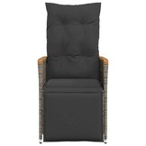 vidaXL Tuinstoelen 2 st verstelbaar met kussens poly rattan grijs