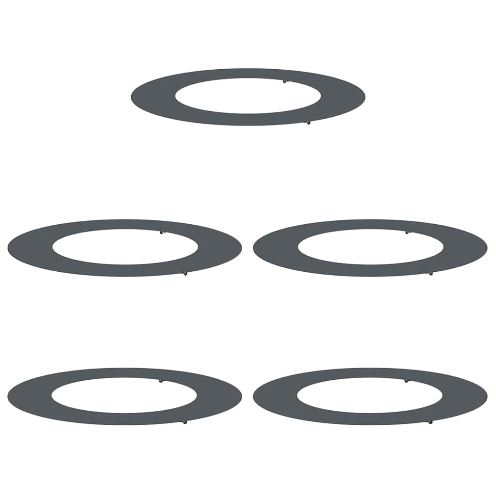 vidaXL Platte Boomringen 5 pcs Antraciet Ø50 / 80 cm Staal