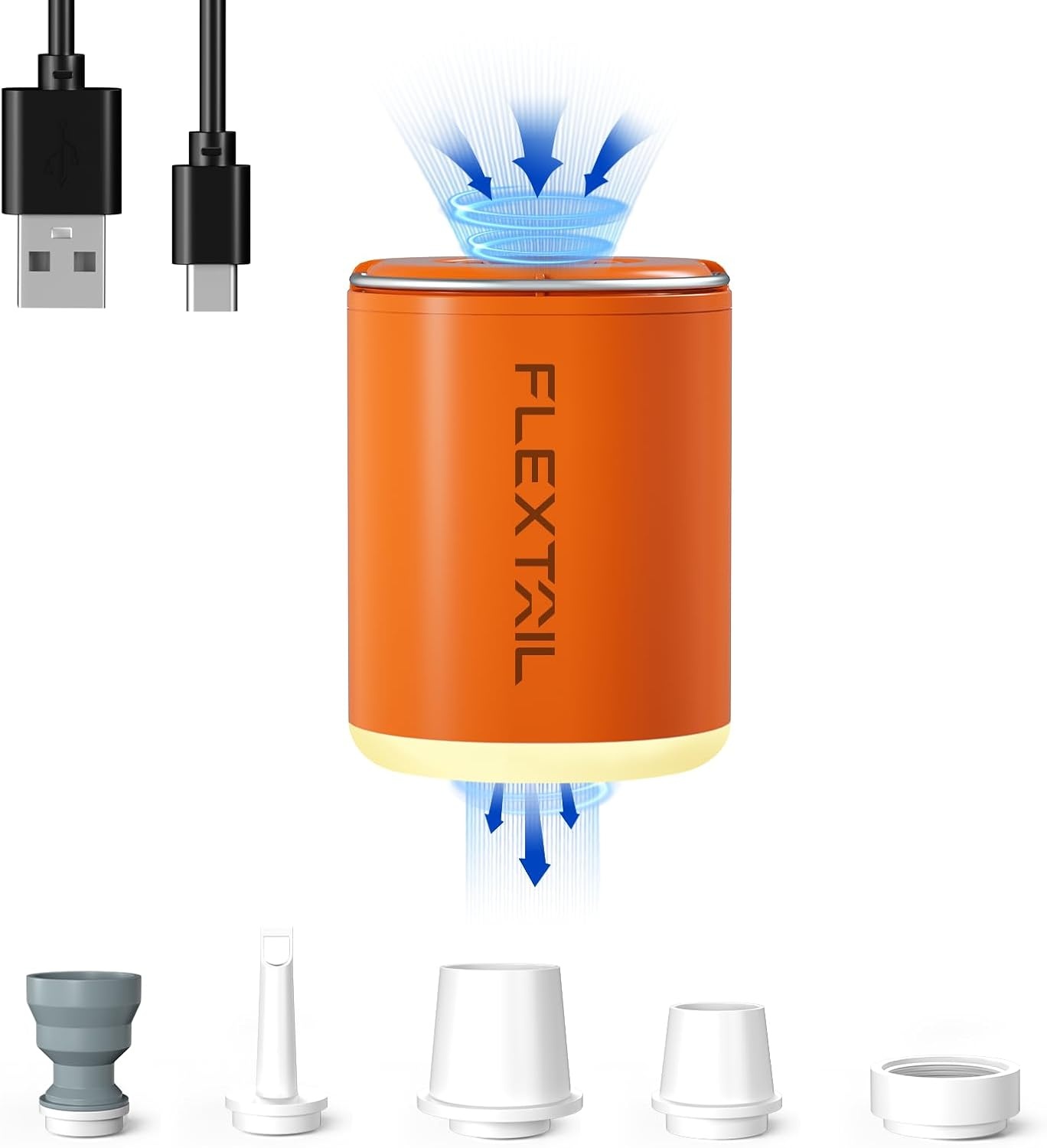 Fextailgear Tiny Pump 2x Vacuümzak Pomp met 1300 mAh Batterij Mini Luchtpomp 0,2 lbs Type C Oplaadbaar om deflate op te blazen voor zwembad drijvingen luchtbed luchtmatras vacuüm opbergzakken