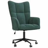 vidaXL Relaxstoel fluweel donkergoen