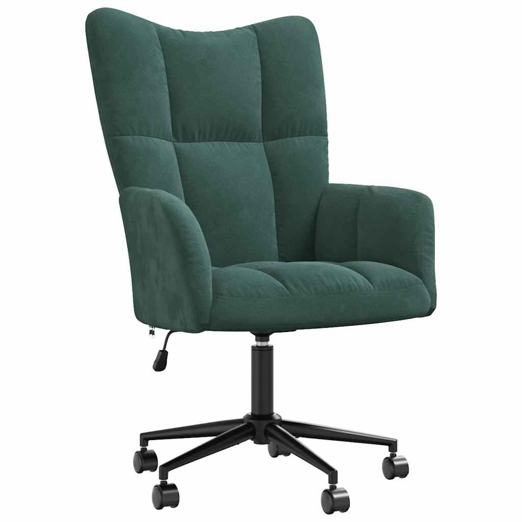 vidaXL Relaxstoel fluweel donkergoen