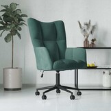 vidaXL Relaxstoel fluweel donkergoen