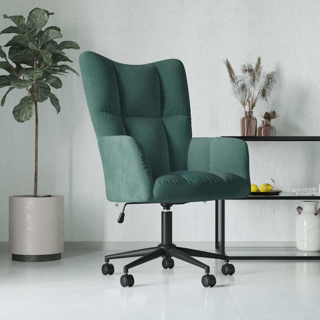 vidaXL Relaxstoel fluweel donkergoen