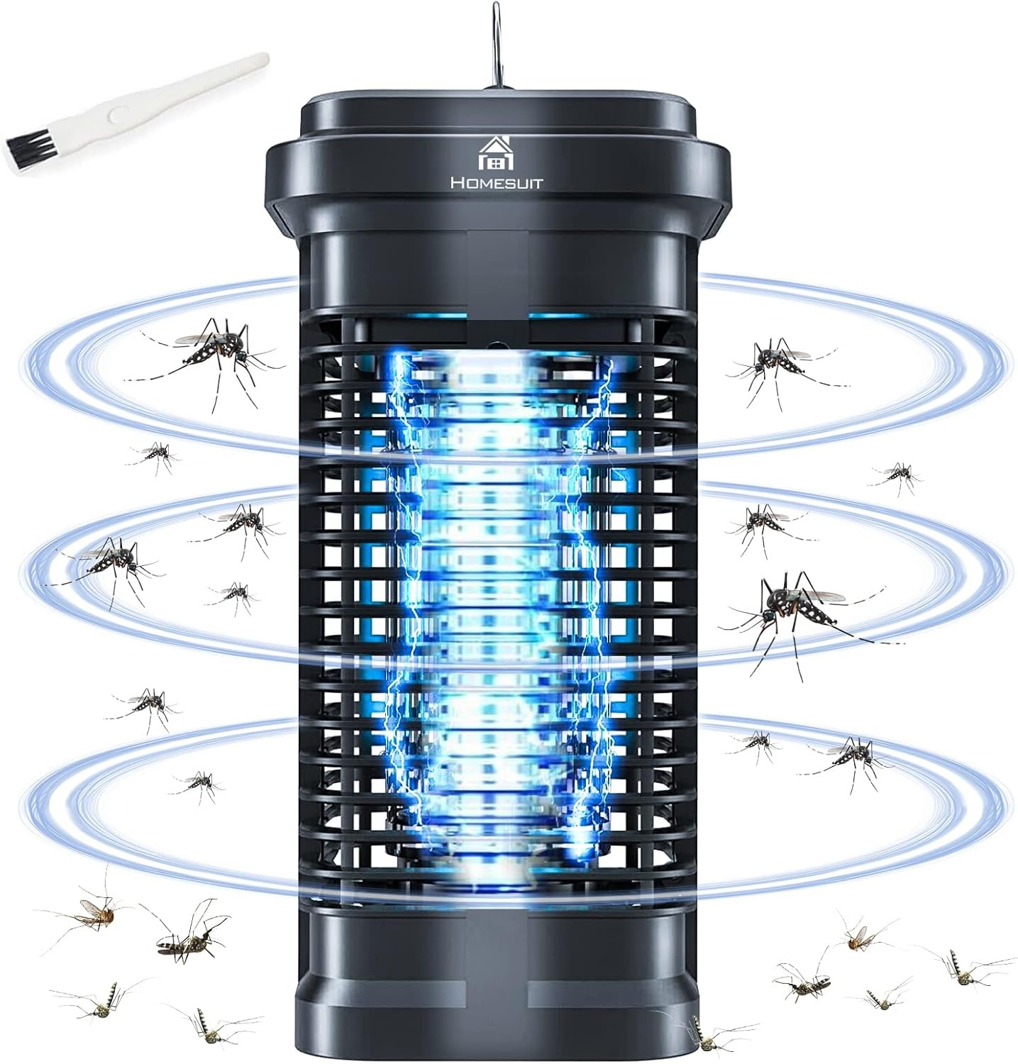 Homesuit Vliegenval, elektrische insectenverdelger, muggenlamp, muggenafweer, outdoor, 20 W, 4000 V, elektrische muggenzapper, effectief voor het verminderen van vliegende insecten voor binnen