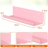 WELDUN Zwevende Wandplanken Set van 4 - Decoratieve Opbergplanken Pink Plastic