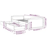 vidaXL Bedframe met lades massief grenenhout 90x200 cm
