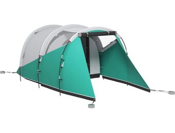 Outsunny Tunneltent, campingtent voor 5 personen, familietent met 2 kamers, draagtas, 3000 mm waterafstotend, groepstent, voor tuin, camping