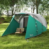 Outsunny Tunneltent, campingtent voor 5 personen, familietent met 2 kamers, draagtas, 3000 mm waterafstotend, groepstent, voor tuin, camping