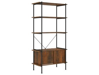 vidaXL Opbergrek 5-laags met kast 80x40x163 cm staal en bewerkt hout