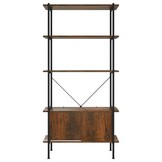 vidaXL Opbergrek 5-laags met kast 80x40x163 cm staal en bewerkt hout