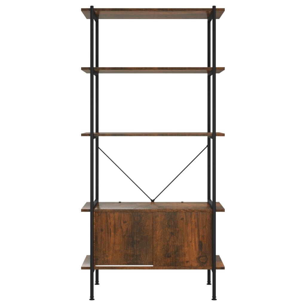 vidaXL Opbergrek 5-laags met kast 80x40x163 cm staal en bewerkt hout