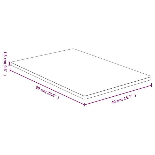 vidaXL Tafelblad 40x60x1,5 cm bamboe