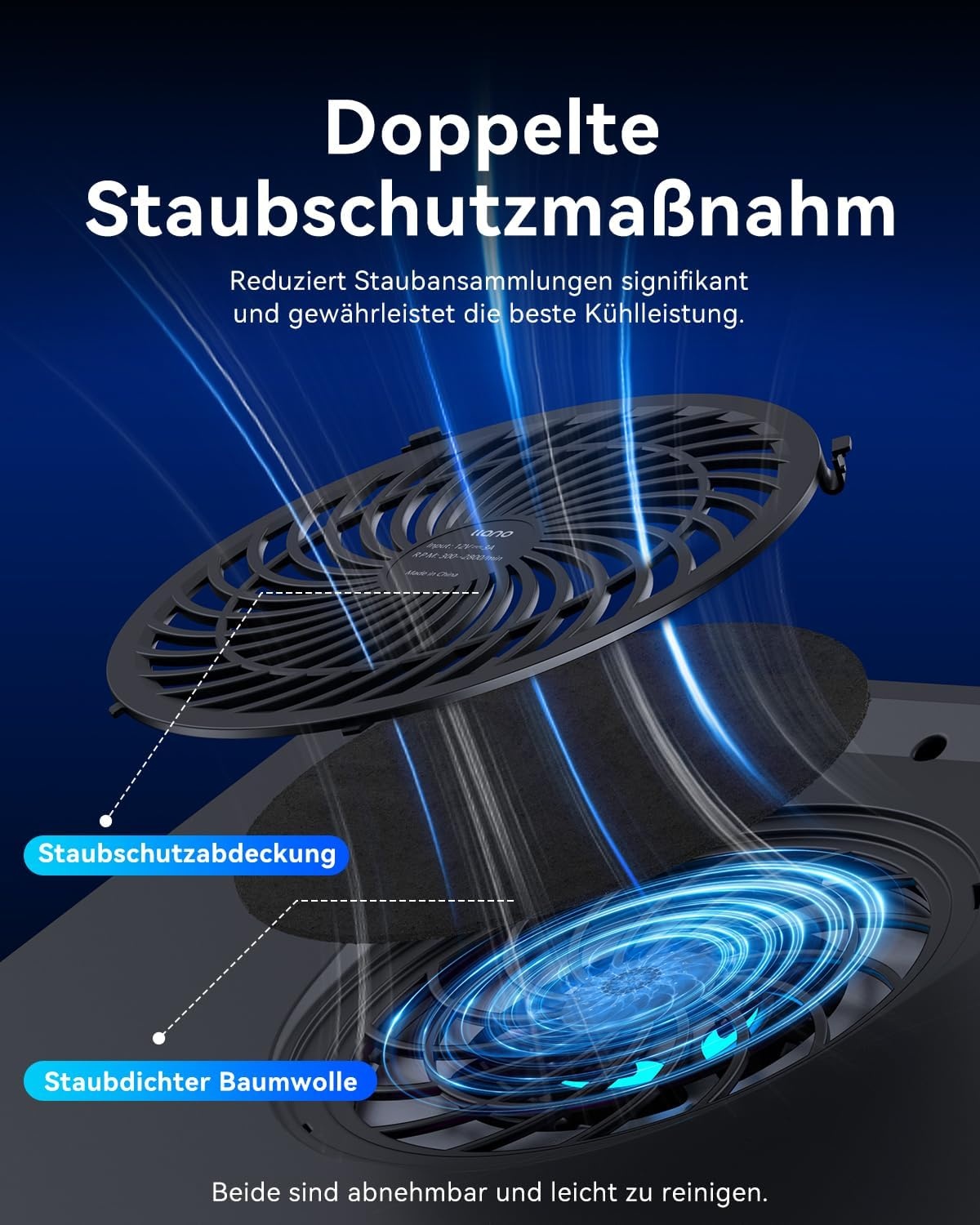 Laptop koelpad met krachtige turboventilator RGB laptop koeler radiator met traploos regelbare snelheid touch-bediening LCD-scherm 3-poorts USB afdichtingsschuim van laptops 38-48 cm