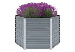 Verhoogde Plantenbak Staal Grijs 129x129x77 cm - 61% Korting!