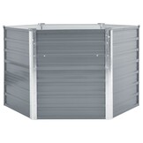 vidaXL Plantenbak verhoogd 129x129x77 cm gegalvaniseerd staal grijs