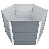 vidaXL Plantenbak verhoogd 129x129x77 cm gegalvaniseerd staal grijs